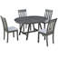 Ensemble de salle à manger extensible 5 pièces TREXM - Finition bois naturel délavé, structure en bois massif, 4 chaises incluses, parfait pour les espaces de salle à manger compacts-692571806