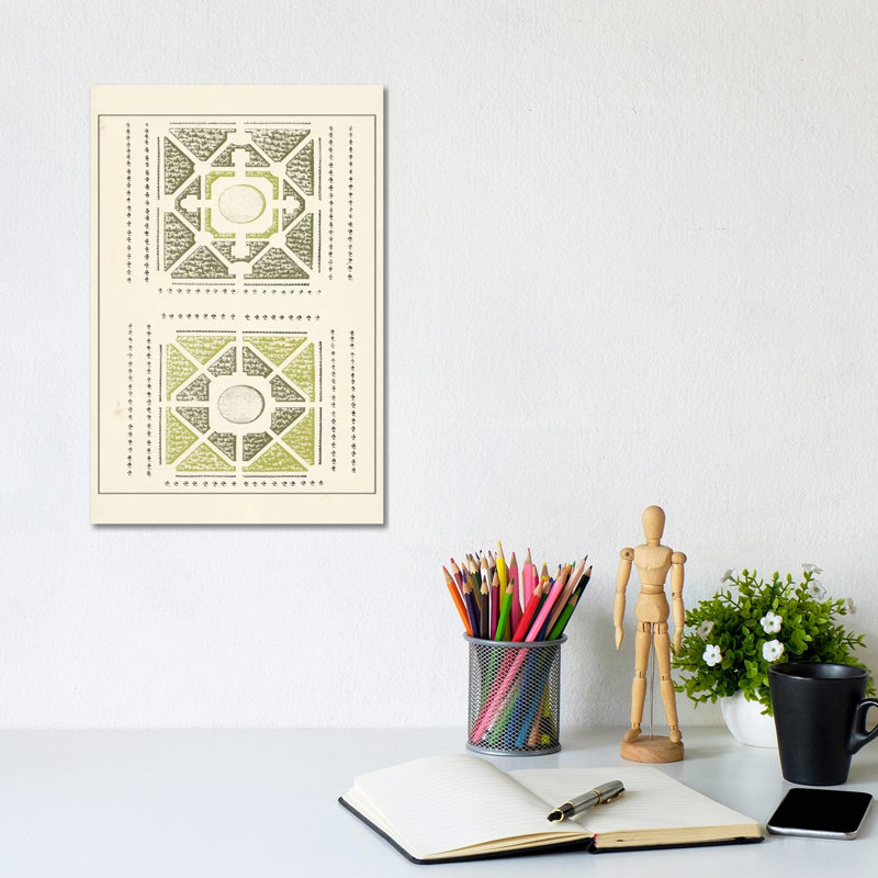 Green Garden Maze IV by J.F. Blondel - Wrapped Canvas Print, 20.32 cm H x 30.48 cm W