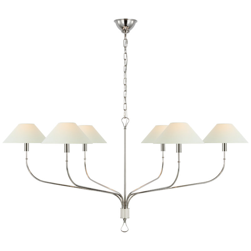 Griffin 6 - Light Chandelier, Polished Nickel