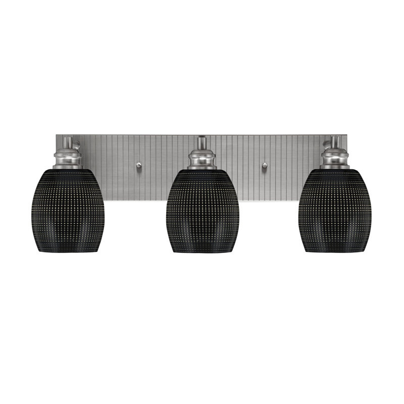 Éclairage pour meuble-lavabo 3 lumières Asmir, Nickel brossé, Gris