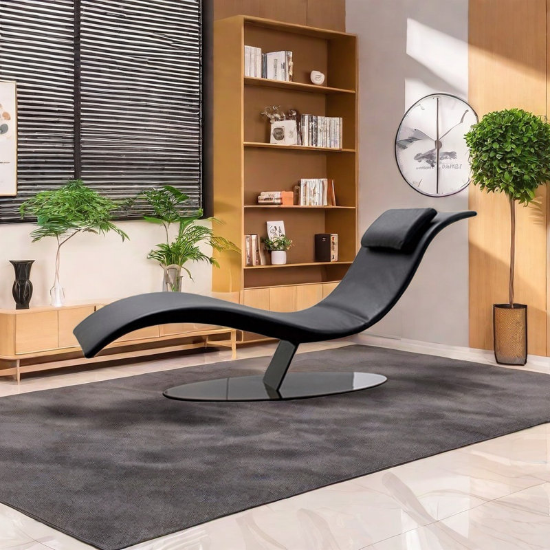 Chaise longue de style nordique, Noir, noir, noir, noir, Noir, noir, noir, noir