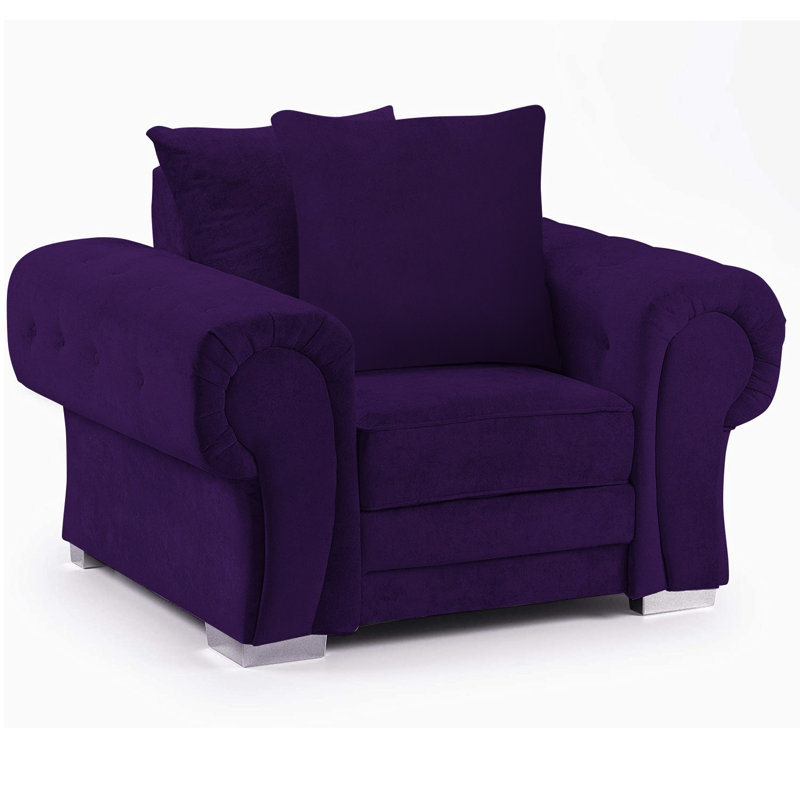 Desjardins Upholstered Armchair, Amethyst