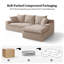 Canapé d'angle modulaire en forme de L de 235 cm (92,5 po), en chenille avec ressorts ensachés, 2 pièces, canapé moderne à assise profonde, canapés rembourrés pour salon, kaki clair-131180529-134483497