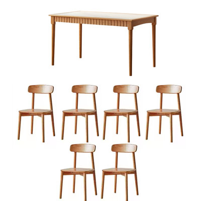 Combinaison simple de table et de chaises en bois de cerisier