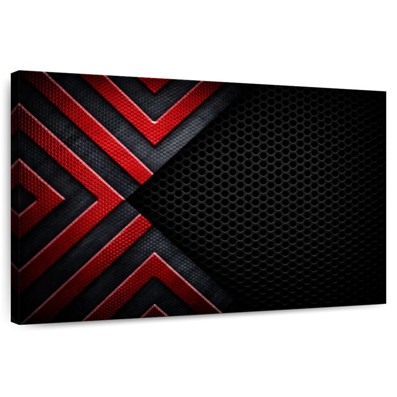 Avery Red Black Abstract, 8" H x 12" W
