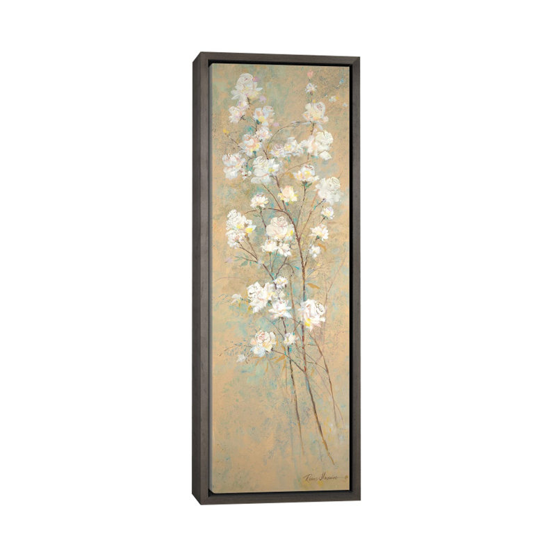 «Spring Awakening II» par Ruane Manning - reproduction d'art, H 48 po x l 16 po x P 1,5 po, Toile avec cadre gris