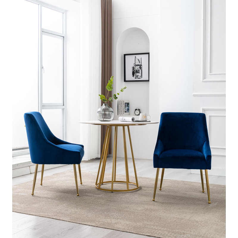 Chaise d'appoint en velours 21,25 po Khivi, Bleu clair