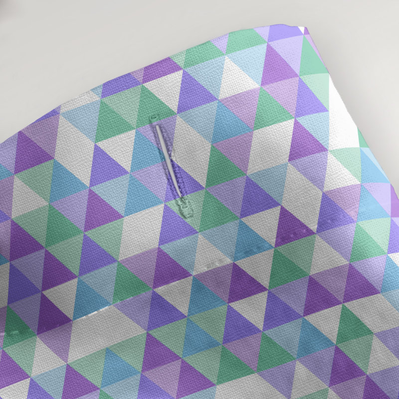 Rideau de douche simple katelyn elizabeth triangle, Bleu / Mauve