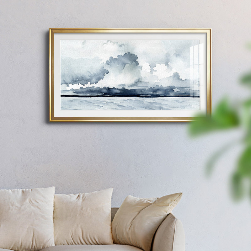 «Passing Rain Storm I», reproduction encadrée de qualité supérieure, prête à être accrochée, H 14,5 po x l 26,5 po x P 1 po