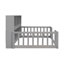 Full Floor Bed With Side Bookcase,Shelves,Guardrails-491149399-491149416