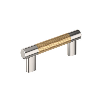 Poignée d'armoire Esquire 3 pouces ou 3-3 / 4 pouces (76 mm ou 96 mm) nickel poli / champagne centre à centre