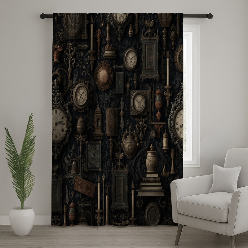 Rideaux de fenêtre, cadres antiques et voilages rétro - 1 panneau, 50 po x 92 po - 1 panneau, Transparent