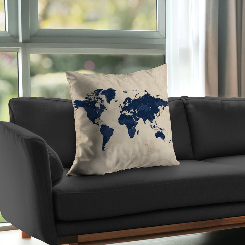 Blue Earth Gray Poly Twill Throw | Stylish Home Decor