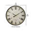 Horloge murale, cadre rond de 20 pouces en brun antique, chiffres romains