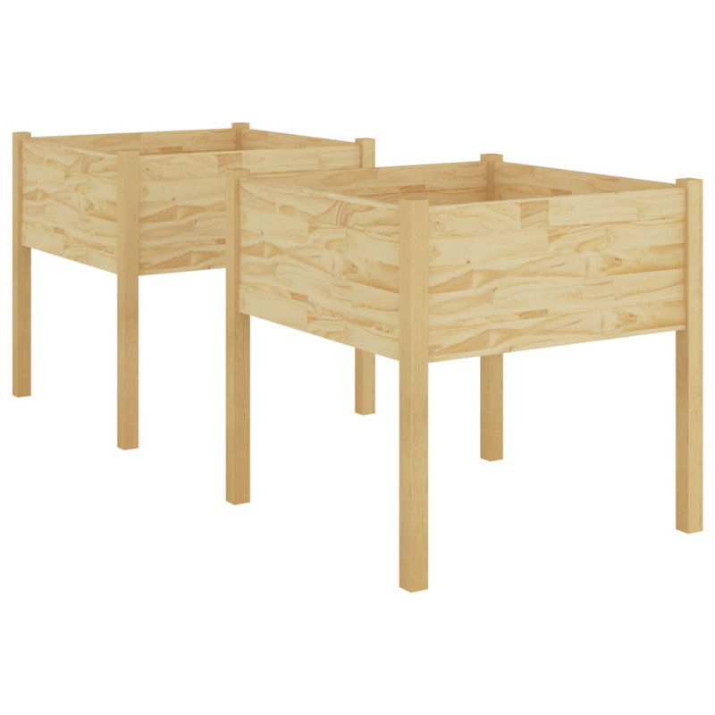 Alastaire Wood Planter Box, 70cm H x 70cm W x 70cm D, Light Brown