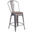 Tabouret de bar ou de comptoir en métal Marian avec dossier et siège en bois Marian-2127243145-2127243147-2101696429