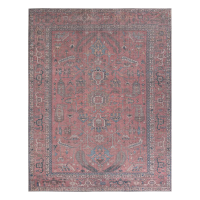 Brixey Red Washable Oriental Rug