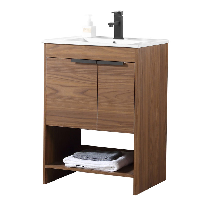 Meuble-lavabo simple 24 po, Noyer