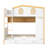 Full over Full Size Bunk Bed with House-shaped Guardrails and Storage Shelves and Trundle,White+Natural-179218558