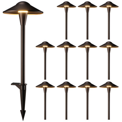 5CCT Low Voltage LED Pathway Lights, 12-24V AC/DC, Aluminum LED Landscape Path Lights, Oil Rubbed Bronze