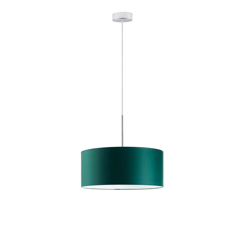 Aubryn 3 - Light Drum Pendant, Bottle Green, Chrome, 120cm H x 40cm W x 40cm D