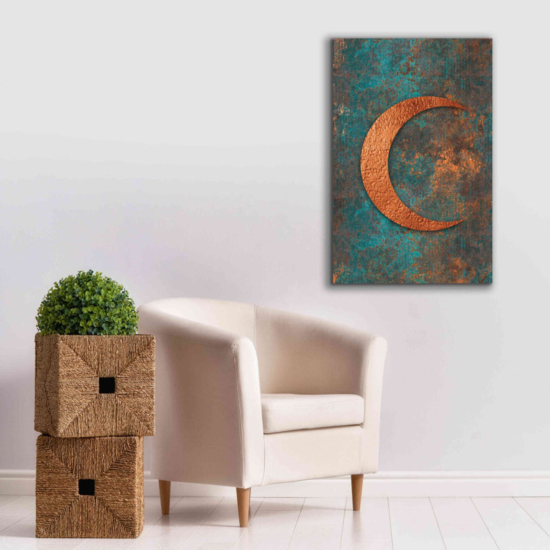«Moon Symbiosis Of Rust And Copper» par Andrea Haase, art mural sur toile giclée, H 40 po x l 26 po x P 1,5 po