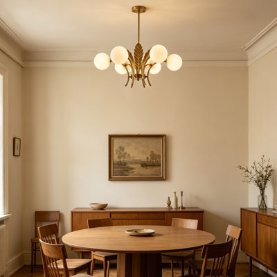 6-Light Glass Globe Chandelier