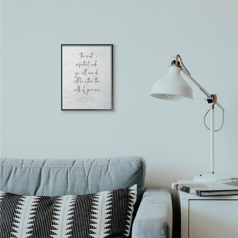 «Walls of Your Home» par lettré et doublé - impression d'art textuel, H 14 po x l 11 po, Giclée encadrée noir minuit