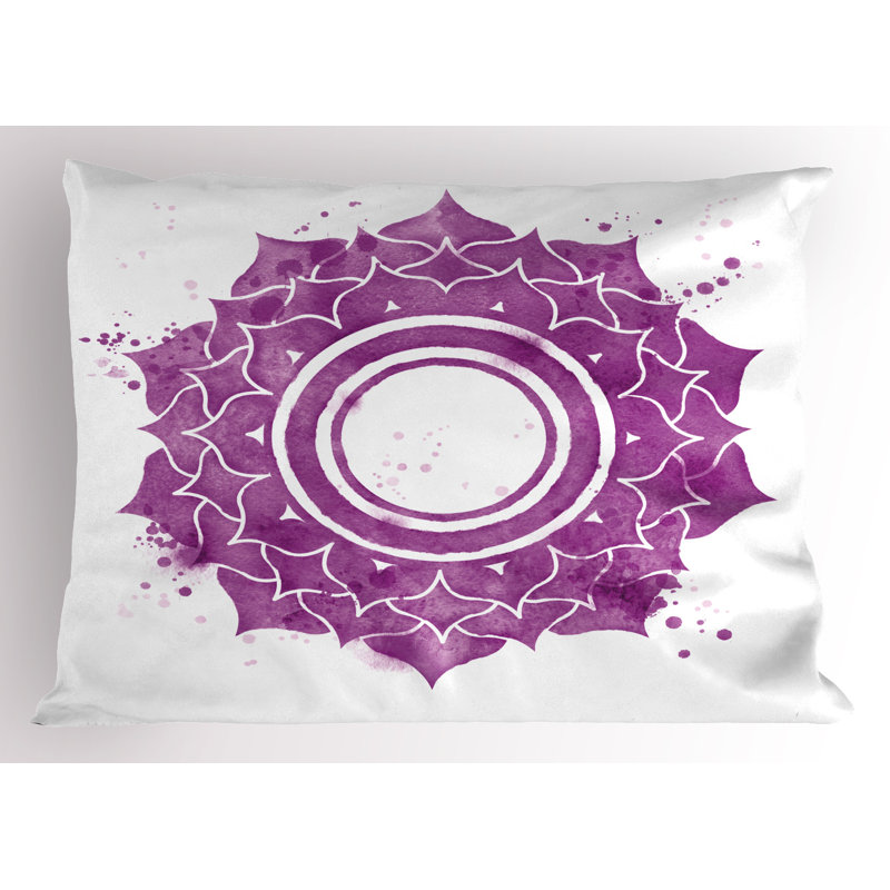 Purple and White Mandala Microfiber Pillow Shams Set of 2