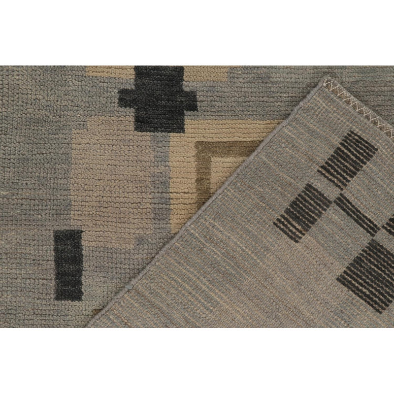 Scandinavian Wool Geometric Area Rug, Rectangle 10' x 14'