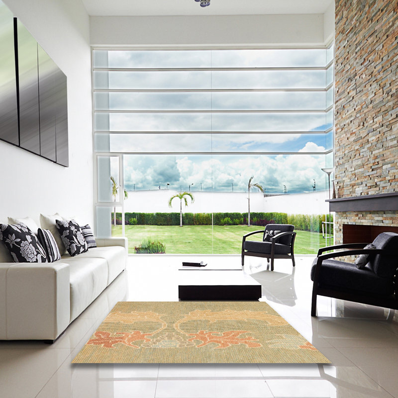 Tapis décoratif multicolore à motif abstrait, Carré 8 pi