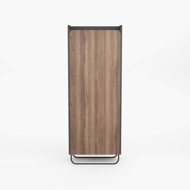 11 Pair Shoe Storage Cabinet, Graphite/Walnut