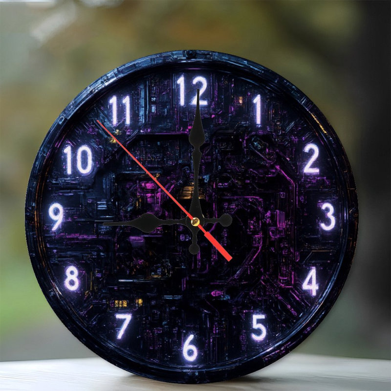 Horloge à chiffres lumineux avec circuits