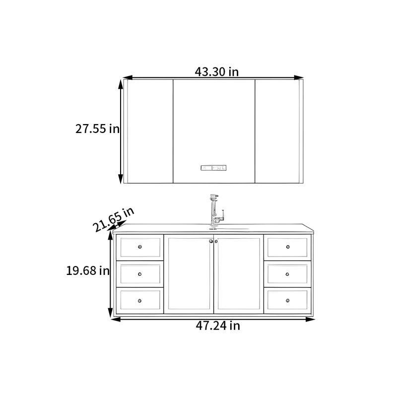 Ristaino, 19.68" H x 47.24" W x 21.65" D