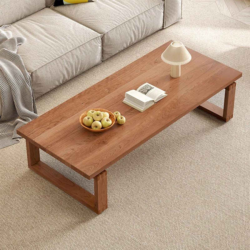 Table basse rectangulaire en bois massif, H 17,72 po x L 62,99 po x l 31,5 po