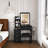 Modern Vanity Desk with LED Lighting, Power Outlet, and Storage