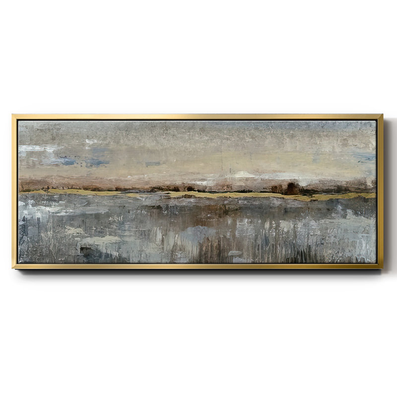 Abstract Marsh- Framed Canvas, 20" H x 50" W
