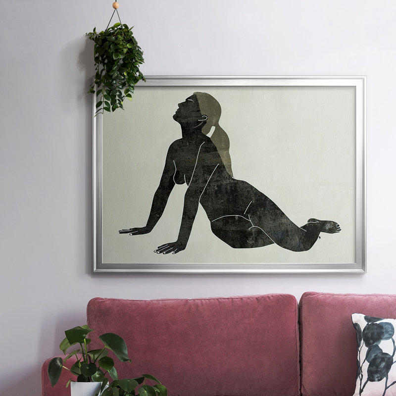 «Folded figure IV», reproduction encadrée sur toile, Argent, H 18 po x l 26 po x P 1,5 po