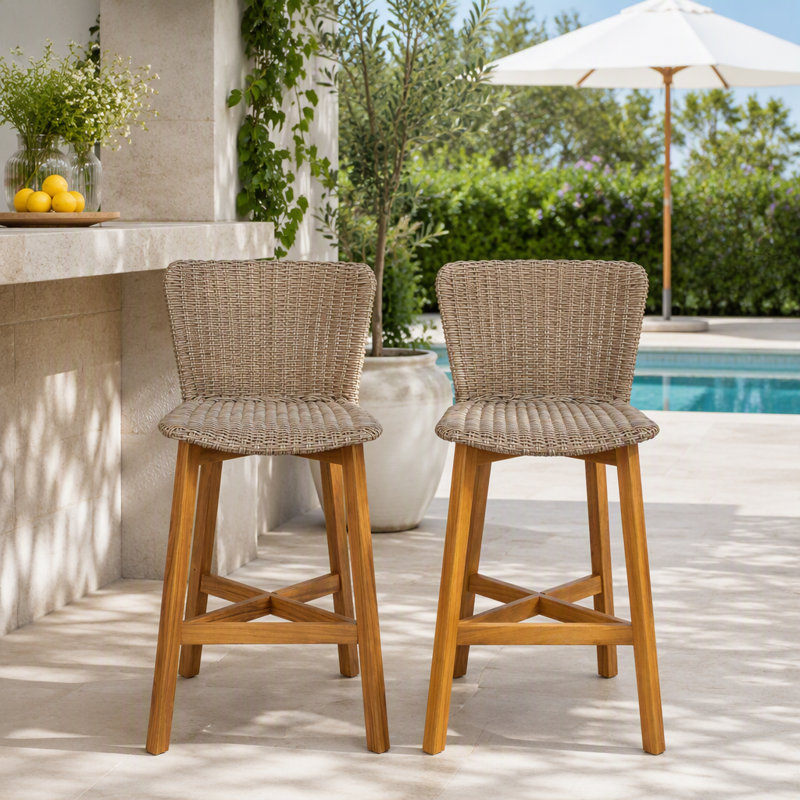 Tabouret d'extérieur, Brun clair, teck