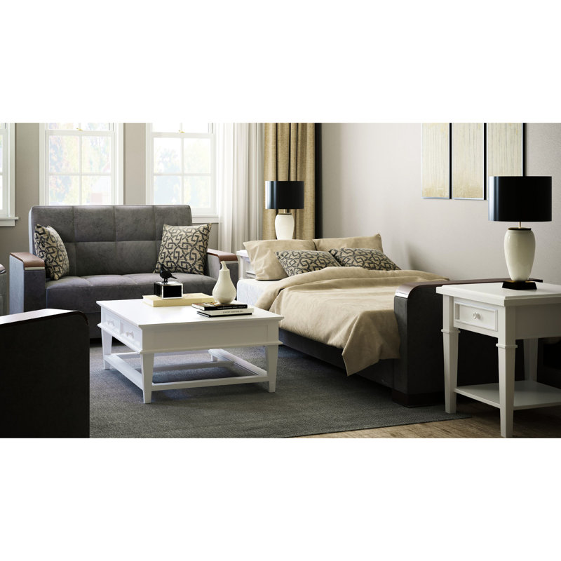 X Collection - Grey Microfiber With Storage Capacity Space Management Solution Upholstered Convertible Space Furniture
