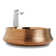 Brushed Bronze Vitreous China Circular Vessel Bathroom Sink with Overflow