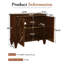 Buffet rétro l 33,6 po avec tablette réglable, pieds en bois massif-1870653730