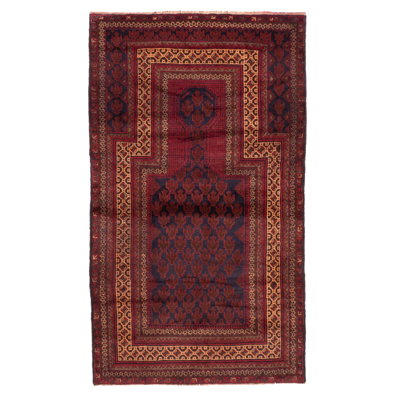 Tapis rouge Teimani 3 pi 2 po x 5 pi 5 po
