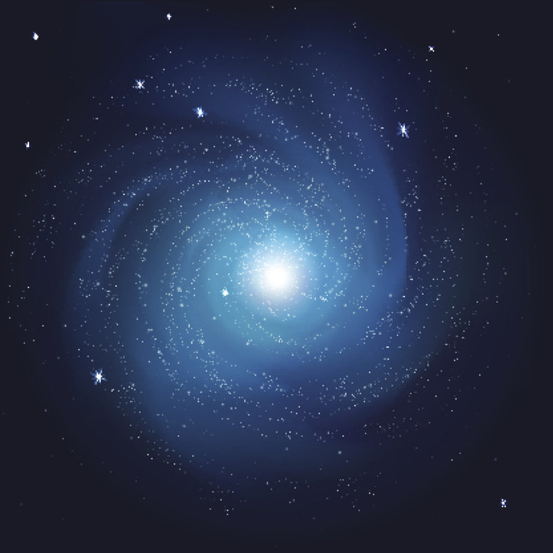 Galaxy With Stars - Wrapped Canvas Print, 30cm H x 30cm W x 3.8cm D