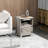 HOMCOM Small Side Table With Storage, Farmhouse End Table With Open Shelf And Cupboard, Modern Sofa Table With Wood Legs For Living Room, Gray