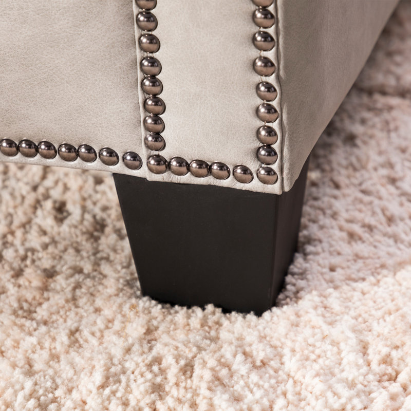 Canapé en cuir de 85 po Fryda, Cuir véritable gris tourterelle Ingenuity