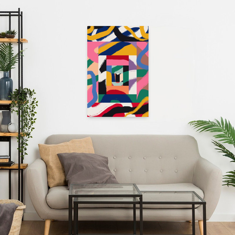 Art contemporain, art abstrait abstrait et coloré, H 24 po x l 16 po