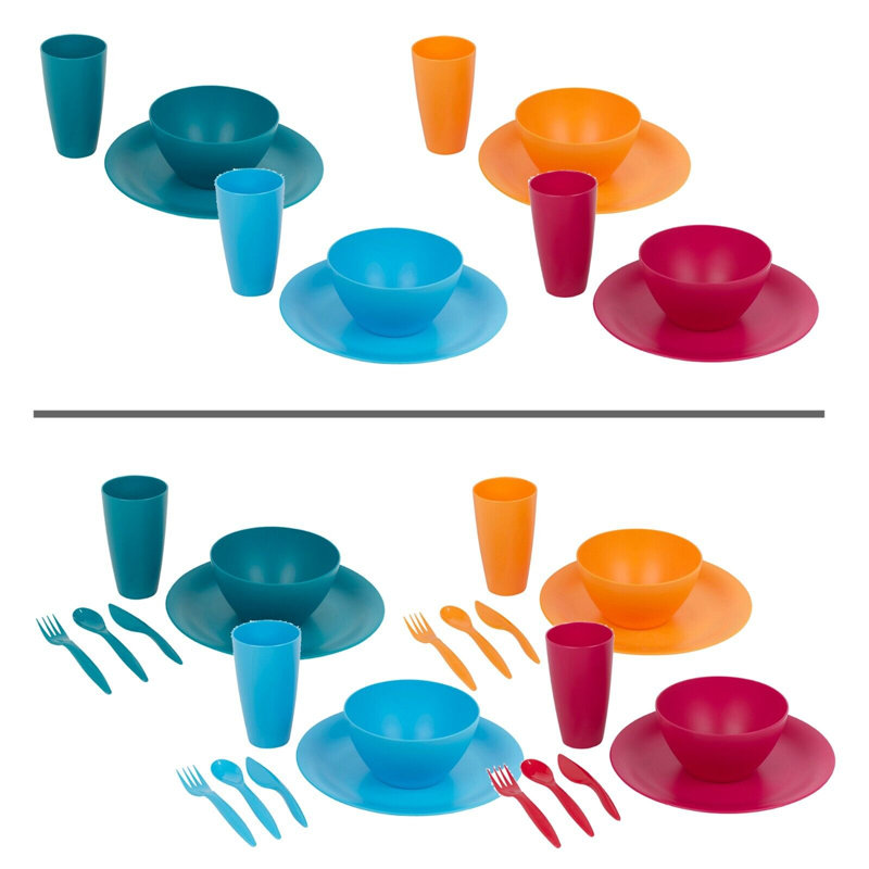 Farsund Piece Dinnerware Set, Blue/Orange/Teal