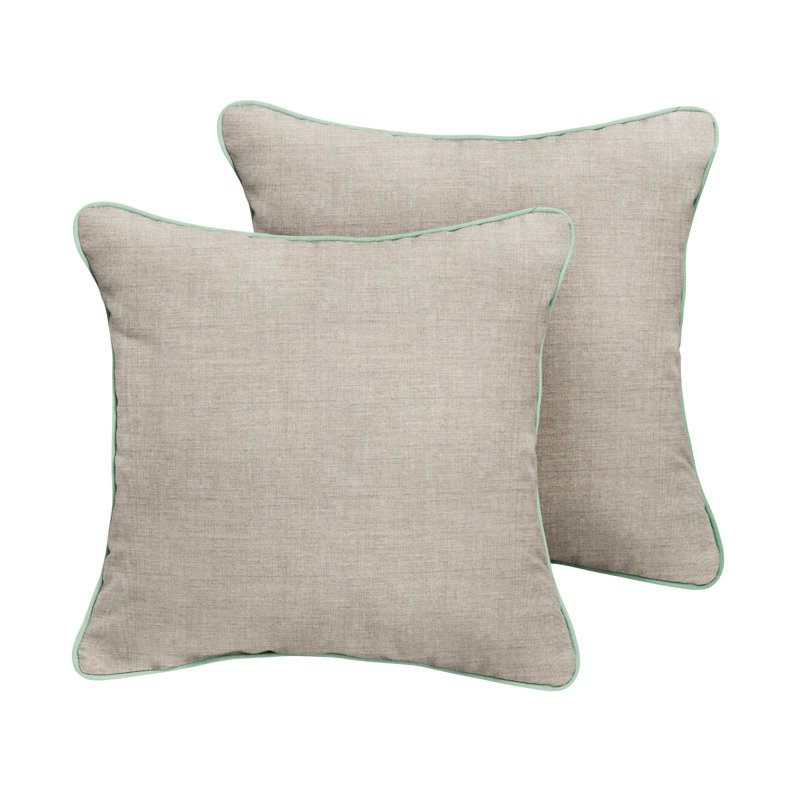 Hardin Sunbrella® Outdoor Reversible Throw Pillow, 22" x 22", Pale Green/Gray