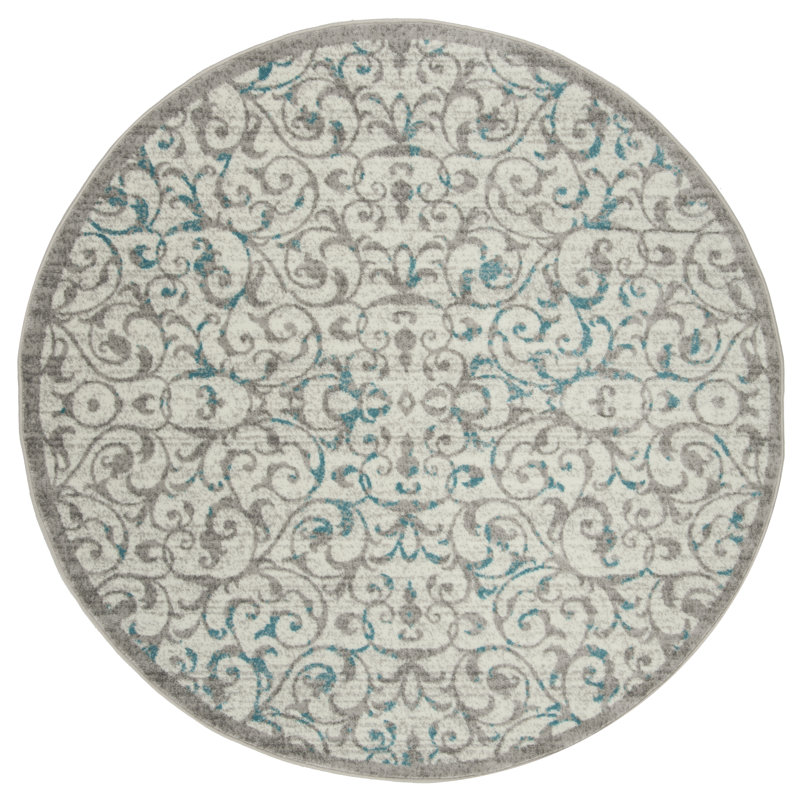 Kingstowne Skyler Performance Floral Rug, Round 6'7"